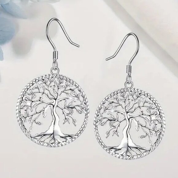 Independent Jewelry - Silver TREE OF LIFE Dangle Earrings